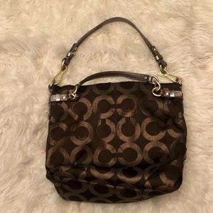 Coach Opt Art Lurex Olive Logo Brooke Handbag